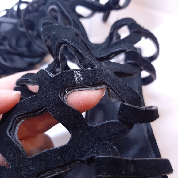 Steve Madden Freyda Suede Leather Strappy Caged Stiletto Heels Sandals Shoes - Picture 14 of 15